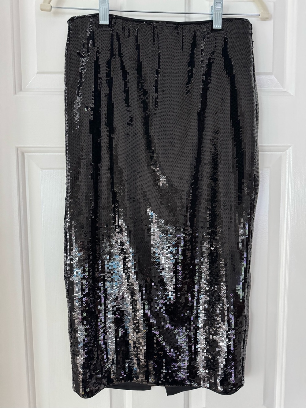 Theory Black Sequin Pencil Skirt